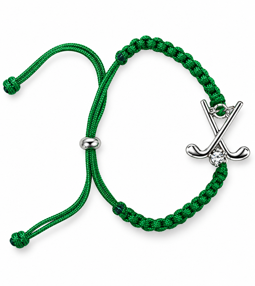 Adjustable Robe Golf Charm Bracelet Green