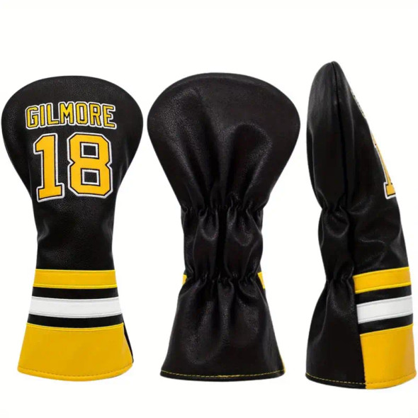 Happy Gilmore PU Leather Golf Driver Headcover - Front, back and side angles