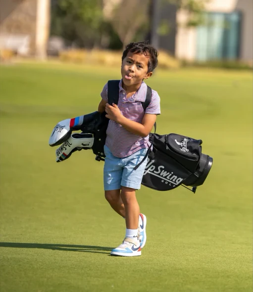 UpSwing 7 Club Kids Golf Set Ages 7-10 (kids 45-51" tall) Black