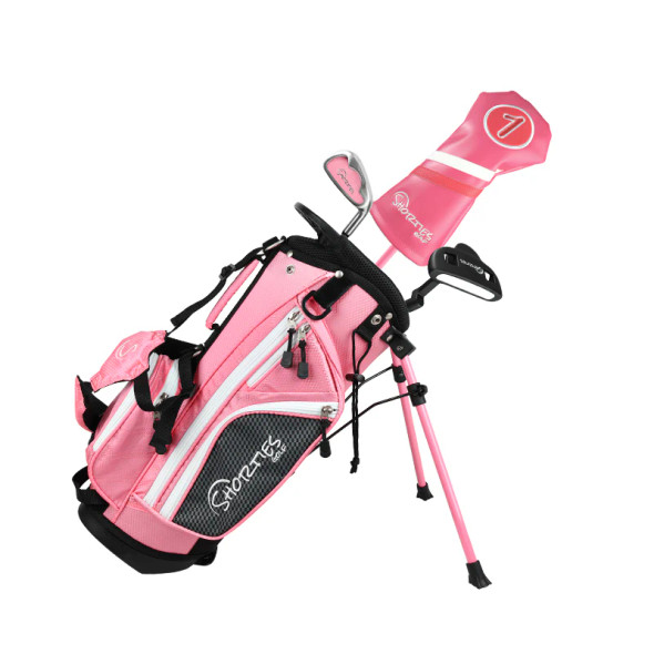 Shorties Tiny 3 Club Toddler Golf Set for Ages 2-3 (kids 30-38") - Pink
