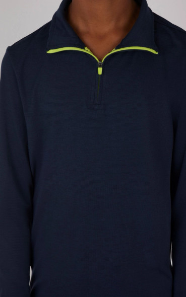 90 Degree by Reflex Boys Lightweight, Supersoft Quarter Zip Navy