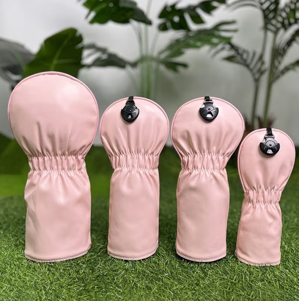 Pink PU Leather Headcover - Back Side View