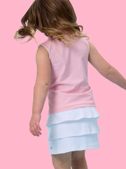 Ruffled Butts Little Girls Performance Sleeveless Polo Light Pink