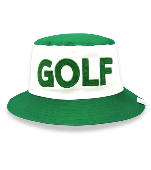 Golf Toddler Bucket Hat - Green and White
