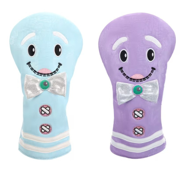 Happy Face PU Leather Headcovers - Light Blue or Purple