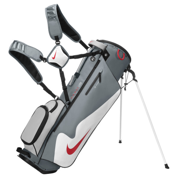 Nike Air Max Lite Golf Stand Bag - Cool Grey/White/Fire Red