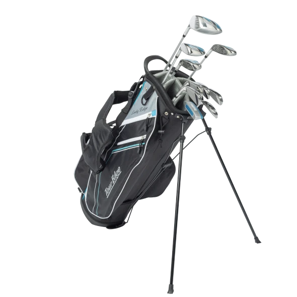 Tour Edge TE-200 10 Club Womens Golf Set Stand Bag (for girls 63-67" tall) - Silver/Blue