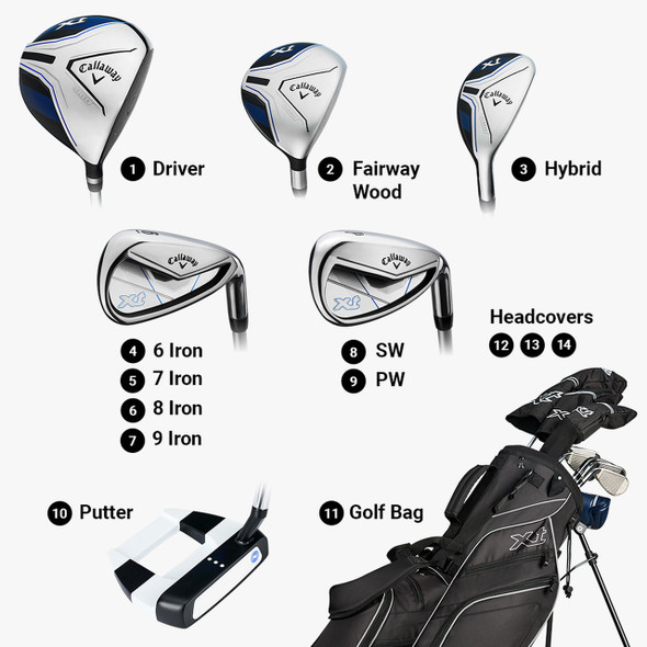 Callaway XT 10 Club Teen Golf Set (kids 58-69" tall) Black