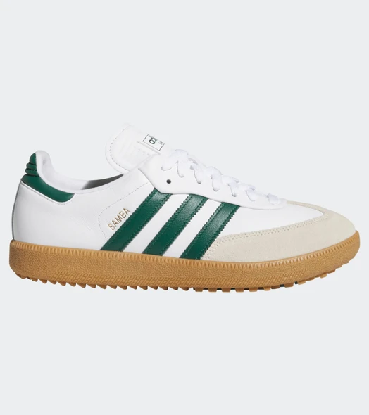 Adidas Samba Unisex Spikeless Golf Shoes - White / Golf Green