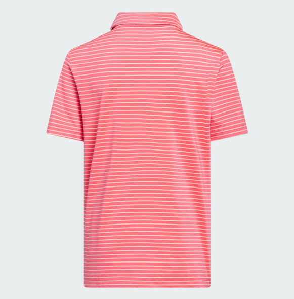 adidas Climacool Striped Boys Golf Polo - Pure Turbo