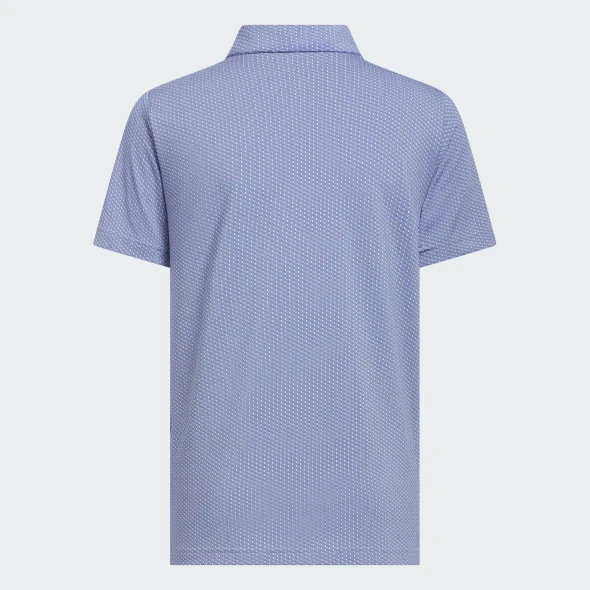 Adidas Textured Boys Golf Polo Blue  Back