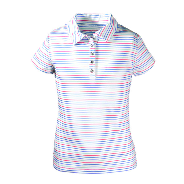 Garb Elise Toddler Girls Striped Performance Polo