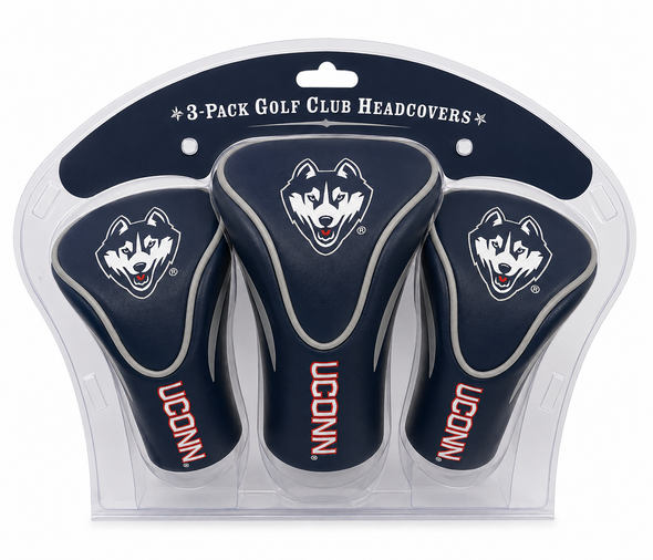UCONN Huskies PU Leather Golf Headcovers Set of 3