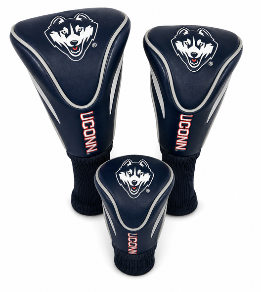 UCONN Huskies PU Leather Golf Headcovers Set of 3
