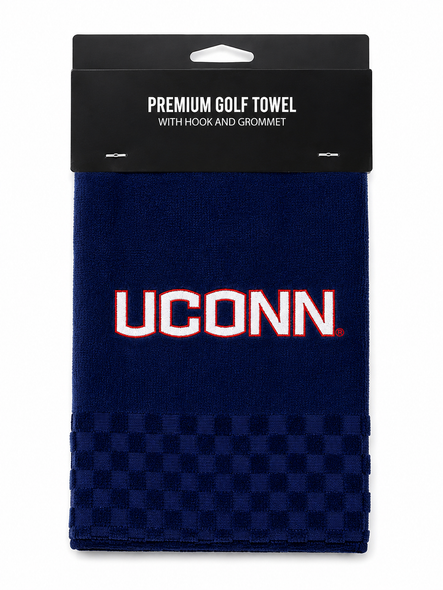 UCONN Huskies Embroidered Terry Golf Towel with carabiner