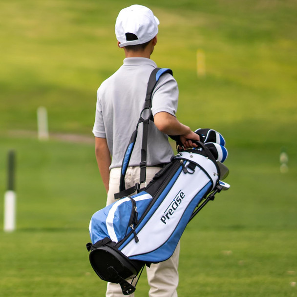 Precise X7 5 Club Kids Golf Set for Ages 9-12 (kids 52-60" tall) Blue