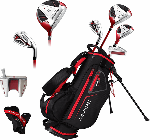 Aspire JLite 4 Club Kids Golf Set for Ages 3-5 (kids 36-44" tall) Red