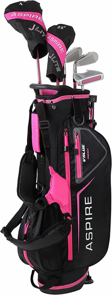 Aspire JLite 5 Club Girls Golf Set for Ages 6-8 (kids 44-52" tall) Pink