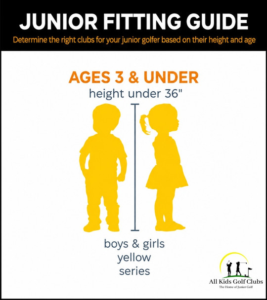 Orlimar ATS 3 Club Toddler Golf Set for Ages 1-4 (kids 28-36" tall) Yellow