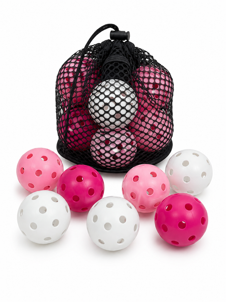 Wiffle Balls with Mesh Storage Bag - Pink