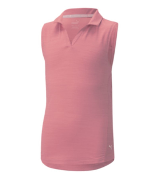 Puma CLOUDSPUN Coast Sleeveless Golf Polo Girls - Strawberry Burst Heather