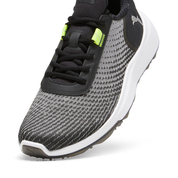 Puma Fusion Crush Sport Jr Spikeless Golf Shoes Black Electric Lime Front
