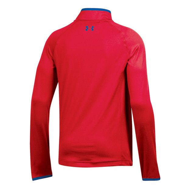 Under Armour T2 Green Tech Youth Golf Quarter Zip Radio Red Back