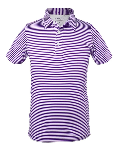 Garb Carson Striped Toddler Boys Golf Polo Purple