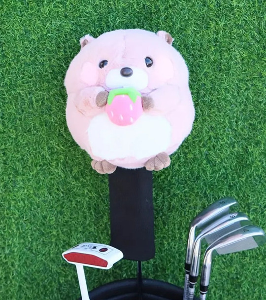 Plush Hamster with Strawberry Golf Driver Headcover