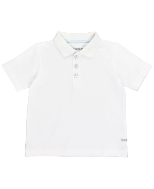 Rugged Butts Toddler Boys Pique Golf Polo White - Front