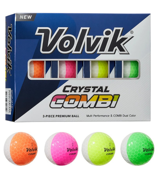 Volvik Crystal Combi Dual Color Golf Balls - one dozen