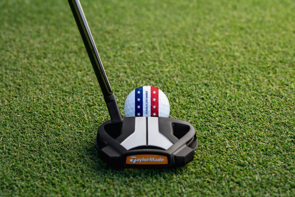 TaylorMade 2025 Tour Response Red White Blue Stripe with putter