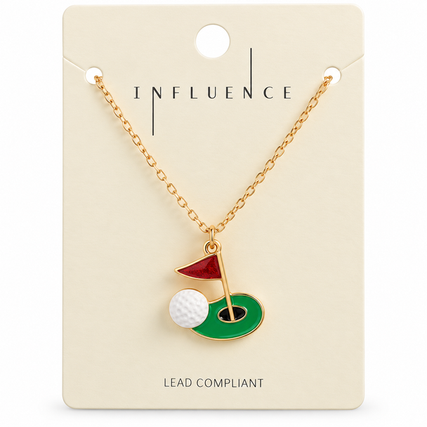 Hole in One Golf Necklace - Gold