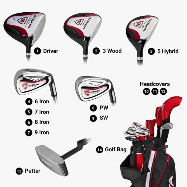 Callaway Strata 10 Club Complete Mens Golf Set with Stand Bag