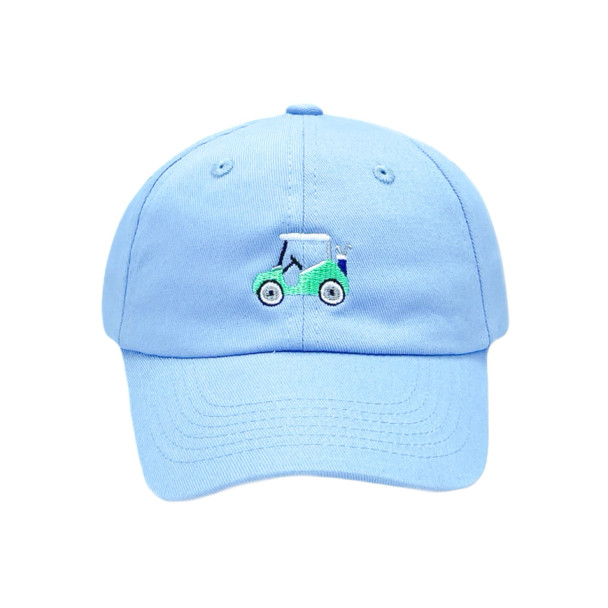 Embroidered Light Blue Golf Cart Hat for Little Boys Ages 2-7 Years