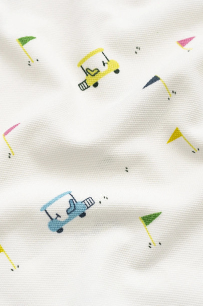 Little Caddies Organic Toddler Golf Polo - detail of the fabric