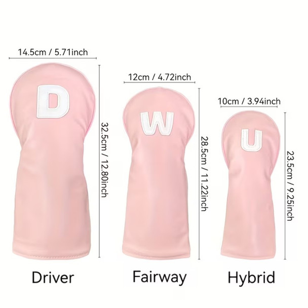 Pink PU Leather Headcover Dimensions