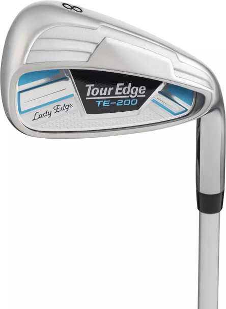 Tour Edge TE-200 Lady Edge 7 Club Womens Petite Golf Set Stand Bag (for girls 60-65" tall) - Silver/Blue