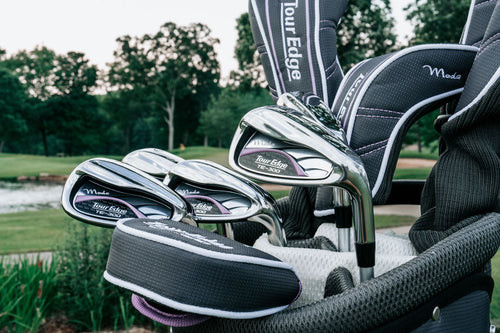 Tour Edge TE-300 Moda 10 Club Womens Golf Set Cart Bag (for girls 63-67" tall) - Silver/Lilac