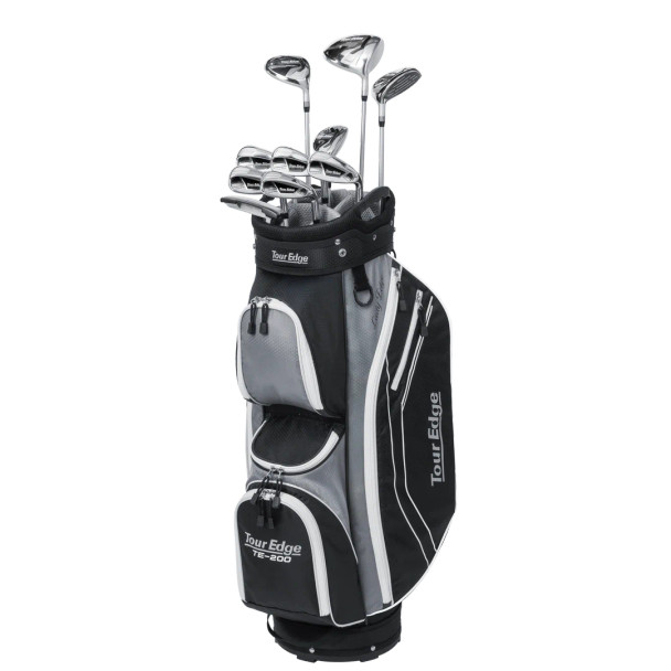 Tour Edge TE-200 10 Club Womens Golf Set Cart Bag (for girls 63-67" tall) - Silver/Black