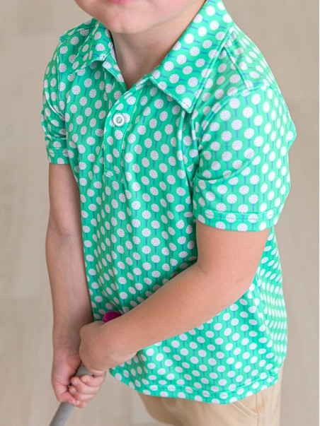 Tee Time Infant Golf Polo Green - Lifestyle