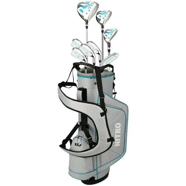 Nitro Golf X Factor 8 Club Womens Golf Set with Stand Bag - (girls 63-68" tall)