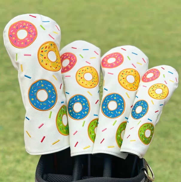 Colorful Donuts PU Leather Golf Headcovers - Driver, Fairway Wood & Hybrid options