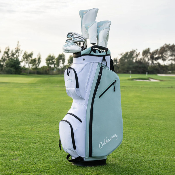 Callaway Reva 10 Club Womens Golf Set Peach/Surf - Cart Bag
