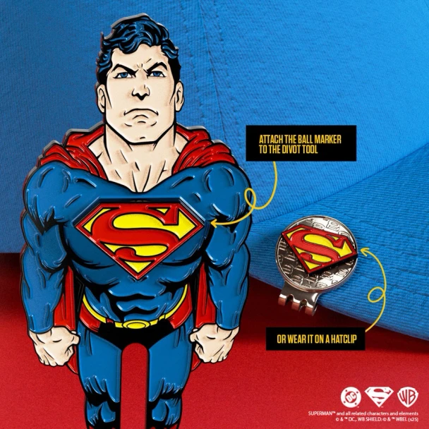 Officially Licensed Superman Divot Tool and Ball Marker Gift Set