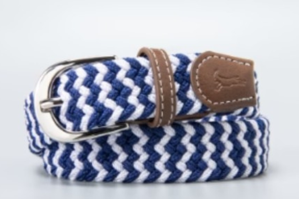 Kids Navy and White Stretch Belt