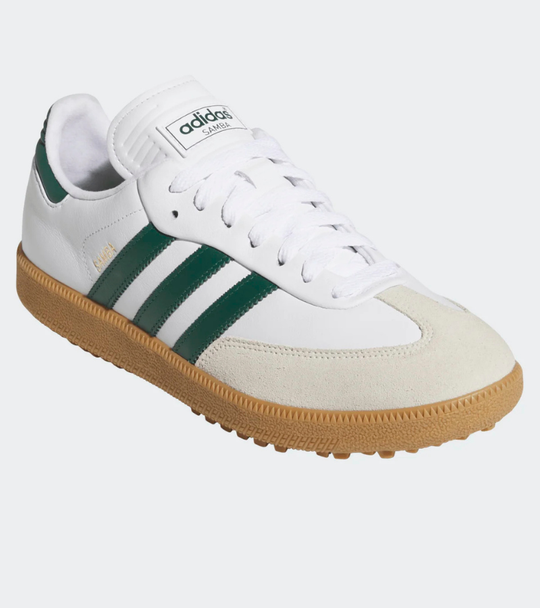 Adidas Samba Unisex Spikeless Golf Shoes - White / Golf Green