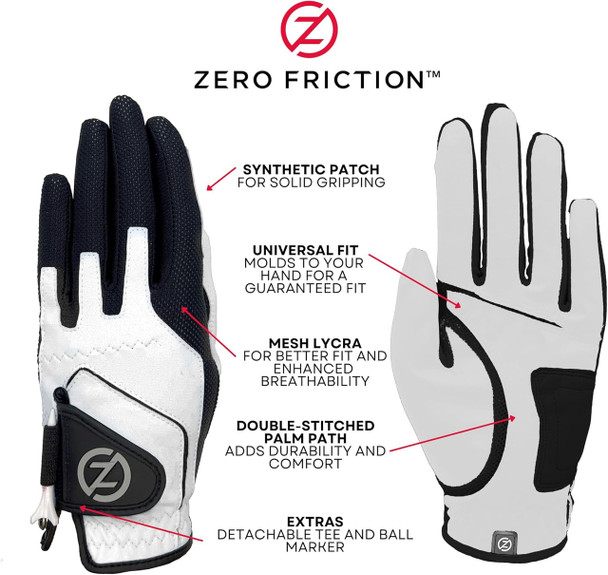 Zero Friction Junior Golf Glove Features