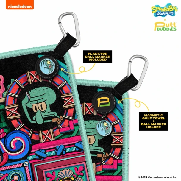 SpongeBob SquarePants Holy Krabby Patties Golf Towel with Ball Marker