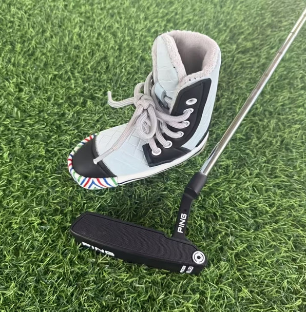 High Top Sneaker Putter Cover - Next to putter